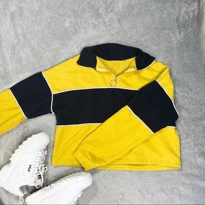 Yellow Long sleeve Crop Top